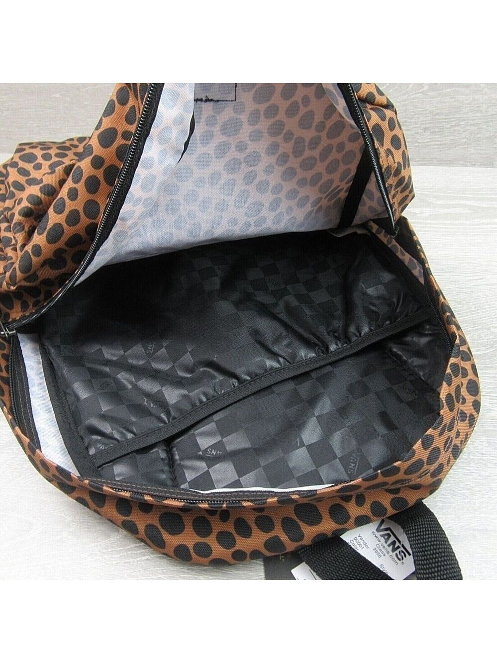 Vans Old Skool H20 Backpack School Travel Bag 22L Brown Black Animal Print NEW - Picture 9 of 12